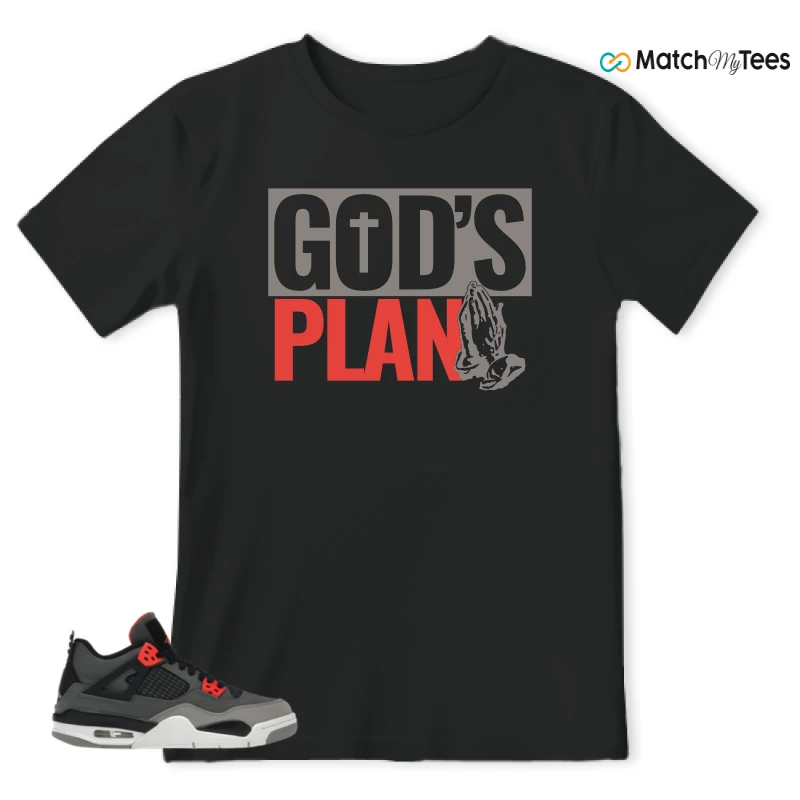 NIKE JORDAN 4 RETRO INFRARED (GS) SNEAKER Matching Tees t-shirt