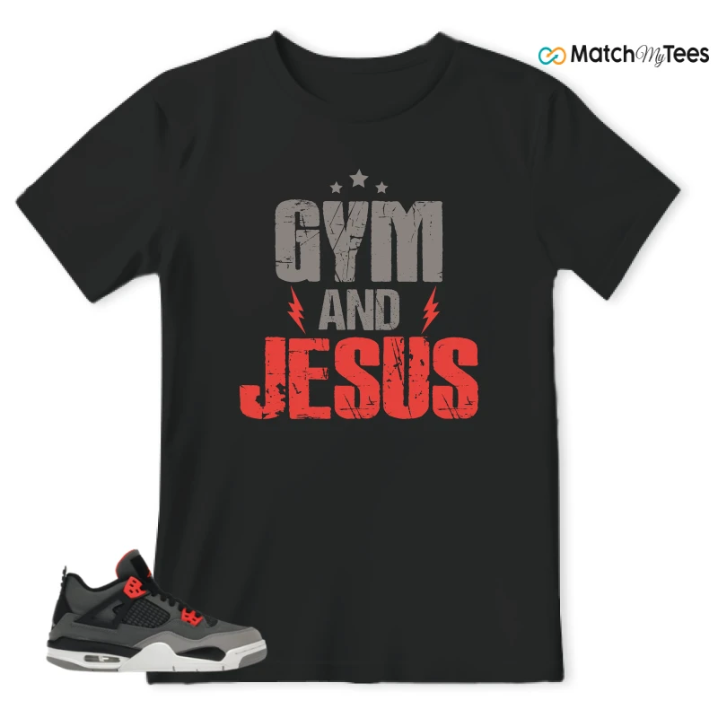 NIKE JORDAN 4 RETRO INFRARED (GS) SNEAKER Matching Tees t-shirt