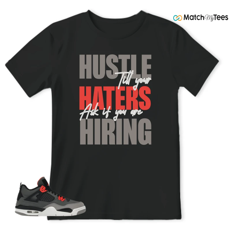 NIKE JORDAN 4 RETRO INFRARED (GS) SNEAKER Matching Tees t-shirt