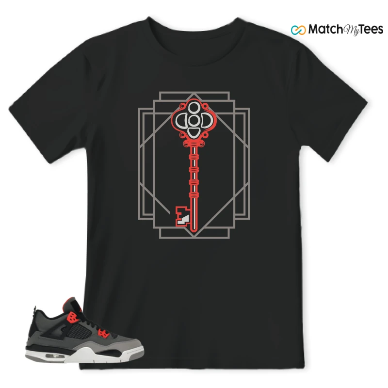 NIKE JORDAN 4 RETRO INFRARED (GS) SNEAKER Matching Tees t-shirt