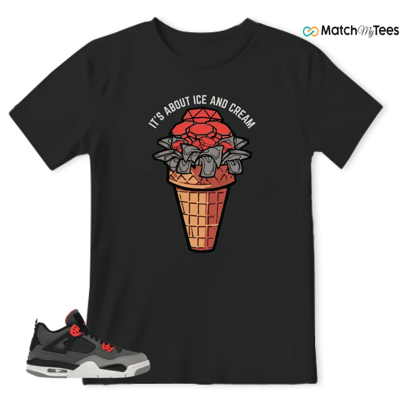 NIKE JORDAN 4 RETRO INFRARED (GS) SNEAKER Matching Tees t-shirt