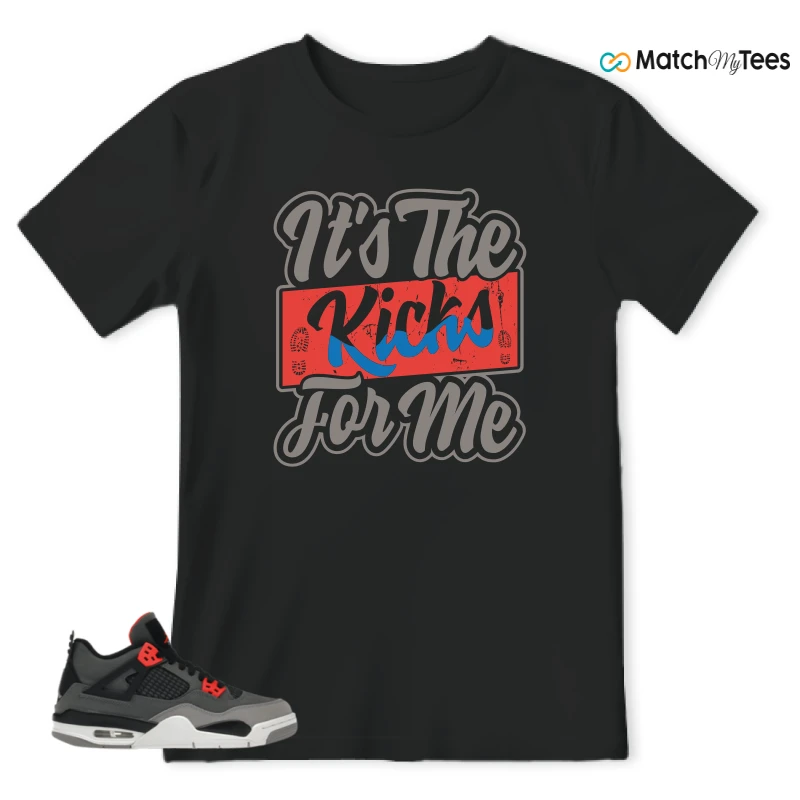 NIKE JORDAN 4 RETRO INFRARED (GS) SNEAKER Matching Tees t-shirt