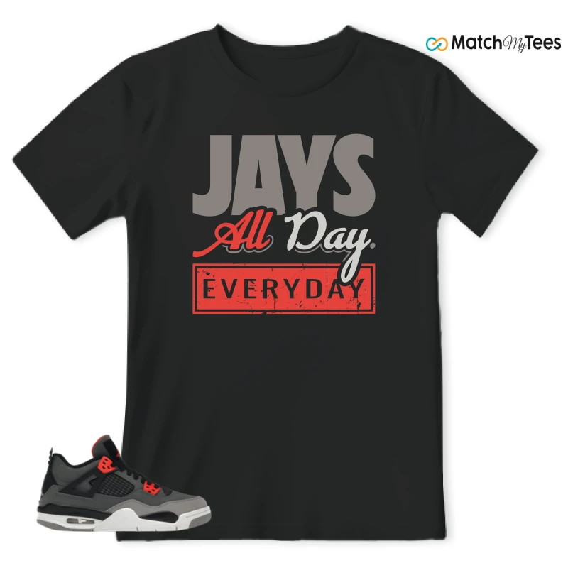 NIKE JORDAN 4 RETRO INFRARED (GS) SNEAKER Matching Tees t-shirt