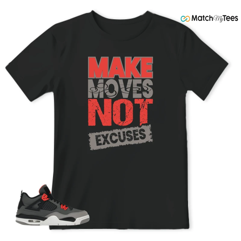 NIKE JORDAN 4 RETRO INFRARED (GS) SNEAKER Matching Tees t-shirt