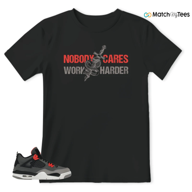 NIKE JORDAN 4 RETRO INFRARED (GS) SNEAKER Matching Tees t-shirt