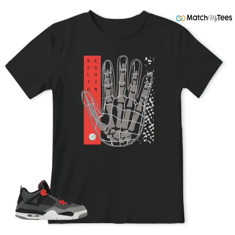 NIKE JORDAN 4 RETRO INFRARED (GS) SNEAKER Matching Tees T-shirt for Men