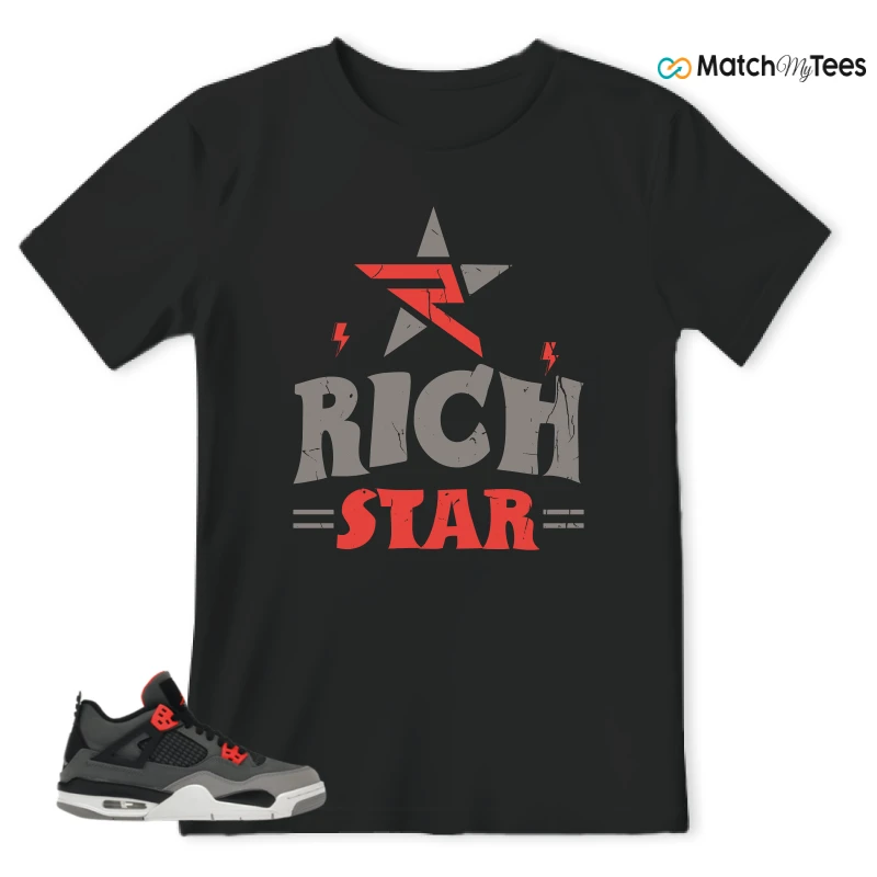 NIKE JORDAN 4 RETRO INFRARED (GS) SNEAKER Matching Tees t-shirt