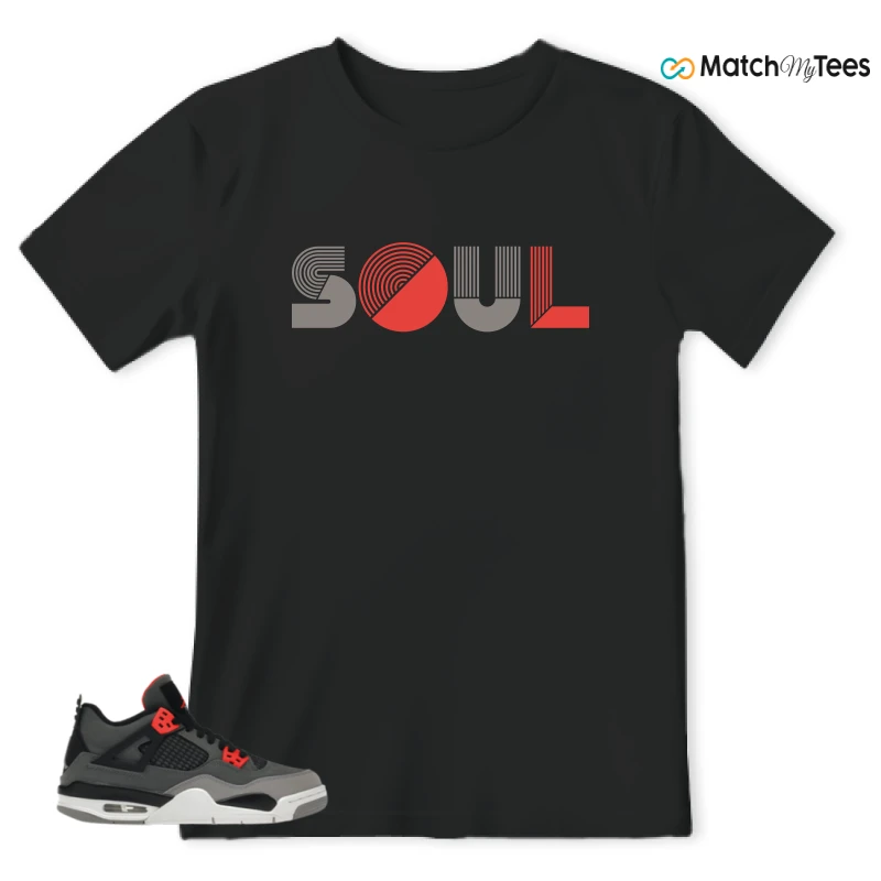 NIKE JORDAN 4 RETRO INFRARED (GS) SNEAKER Matching Tees t-shirt