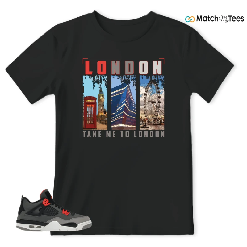 NIKE JORDAN 4 RETRO INFRARED (GS) SNEAKER Matching Tees t-shirt