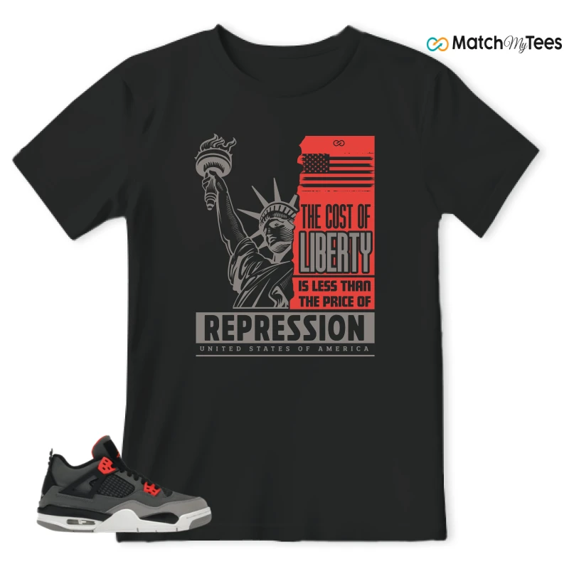 NIKE JORDAN 4 RETRO INFRARED (GS) SNEAKER Matching Tees t-shirt