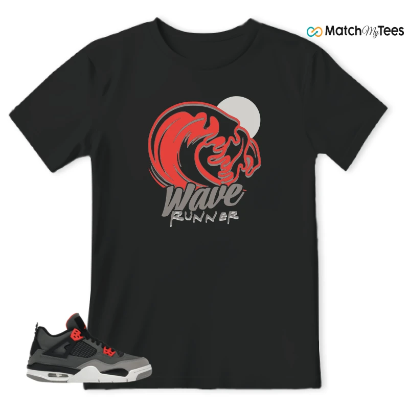 NIKE JORDAN 4 RETRO INFRARED (GS) SNEAKER Matching Tees t-shirt