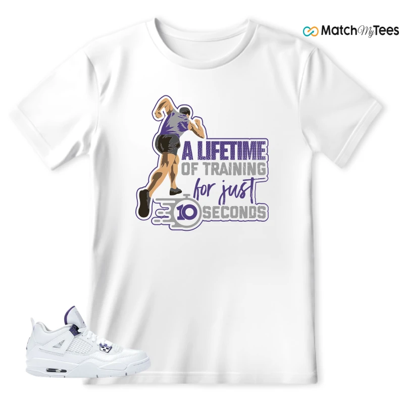 NIKE JORDAN 4 RETRO METALLIC PURPLE SNEAKER Matching Tees t-shirt