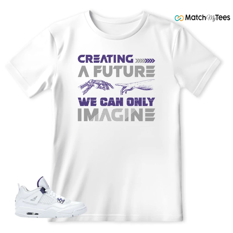 NIKE JORDAN 4 RETRO METALLIC PURPLE SNEAKER Matching Tees t-shirt