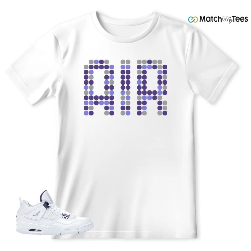 NIKE JORDAN 4 RETRO METALLIC PURPLE SNEAKER Matching Tees t-shirt