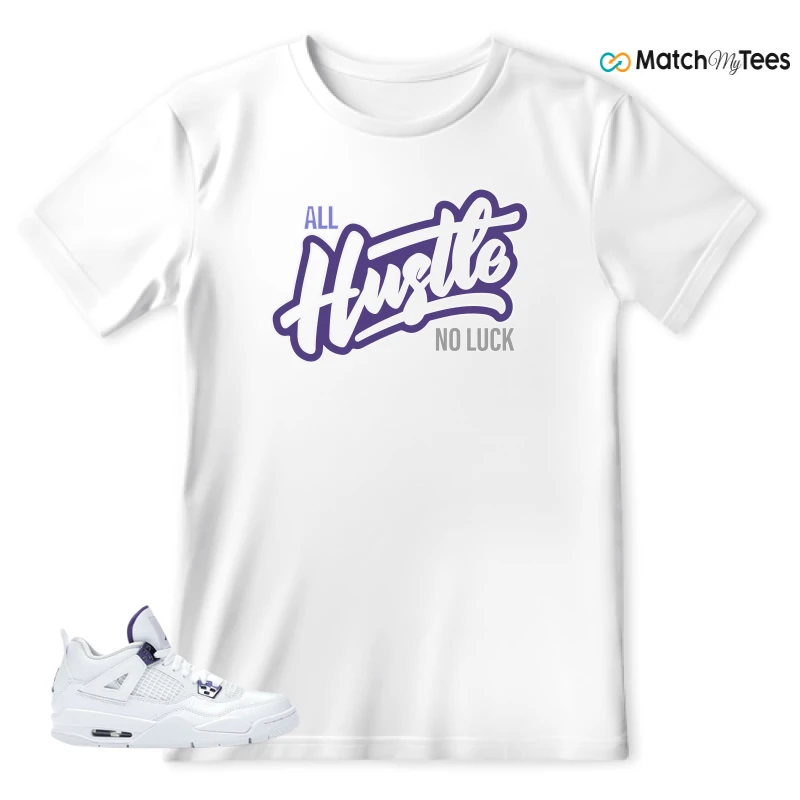 NIKE JORDAN 4 RETRO METALLIC PURPLE SNEAKER Matching Tees t-shirt
