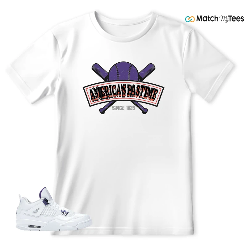 NIKE JORDAN 4 RETRO METALLIC PURPLE SNEAKER Matching Tees t-shirt