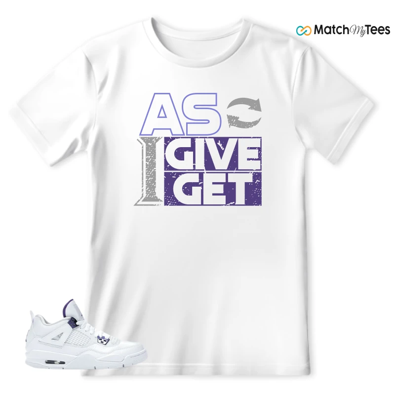 NIKE JORDAN 4 RETRO METALLIC PURPLE SNEAKER Matching Tees t-shirt
