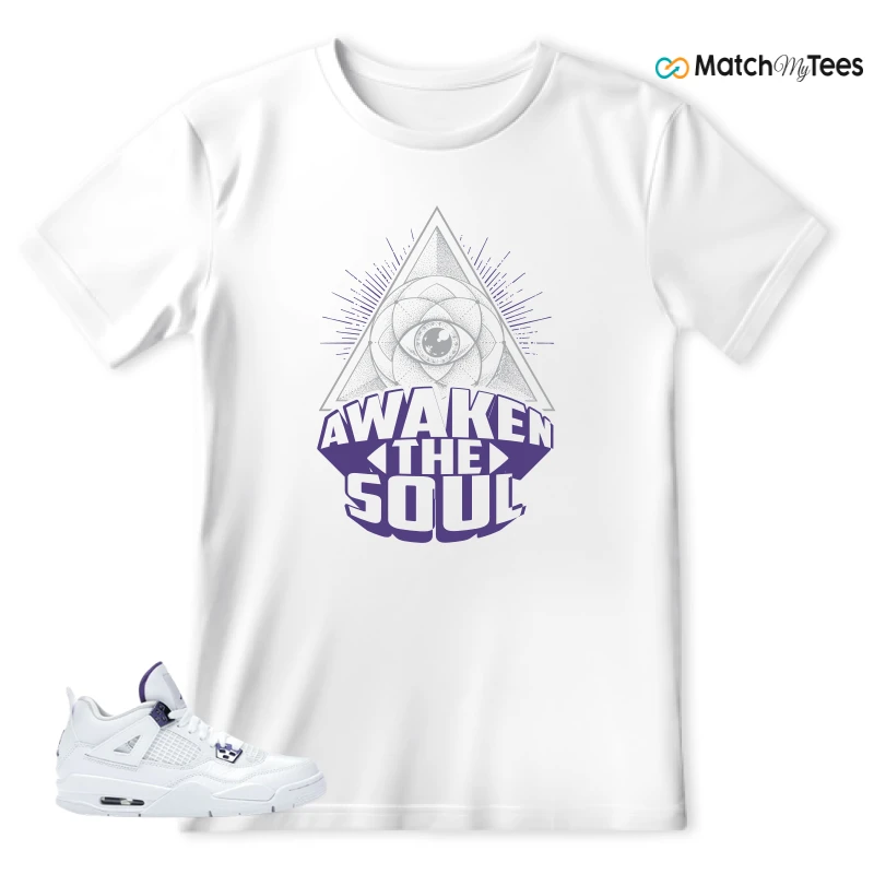 NIKE JORDAN 4 RETRO METALLIC PURPLE SNEAKER Matching Tees t-shirt