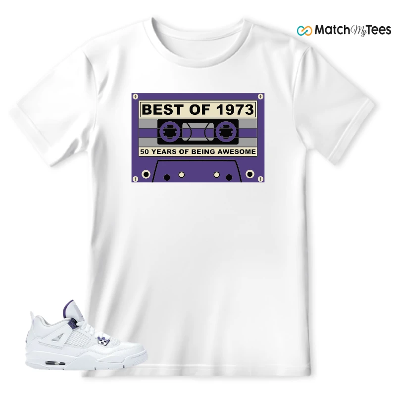 NIKE JORDAN 4 RETRO METALLIC PURPLE SNEAKER Matching Tees t-shirt