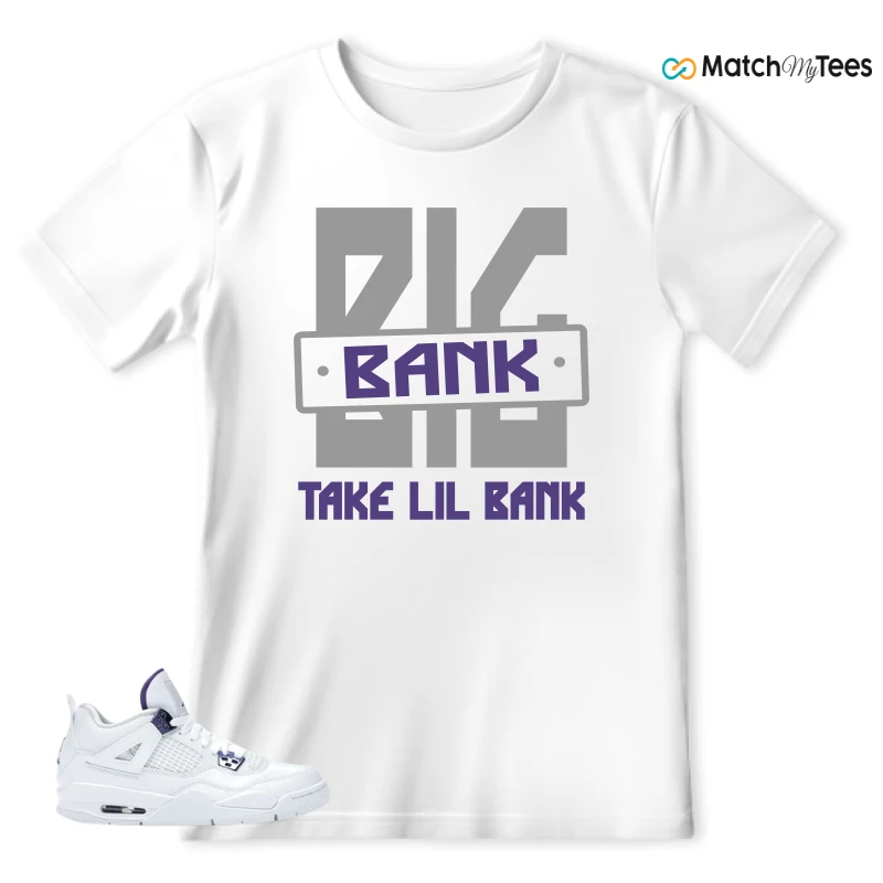 NIKE JORDAN 4 RETRO METALLIC PURPLE SNEAKER Matching Tees t-shirt