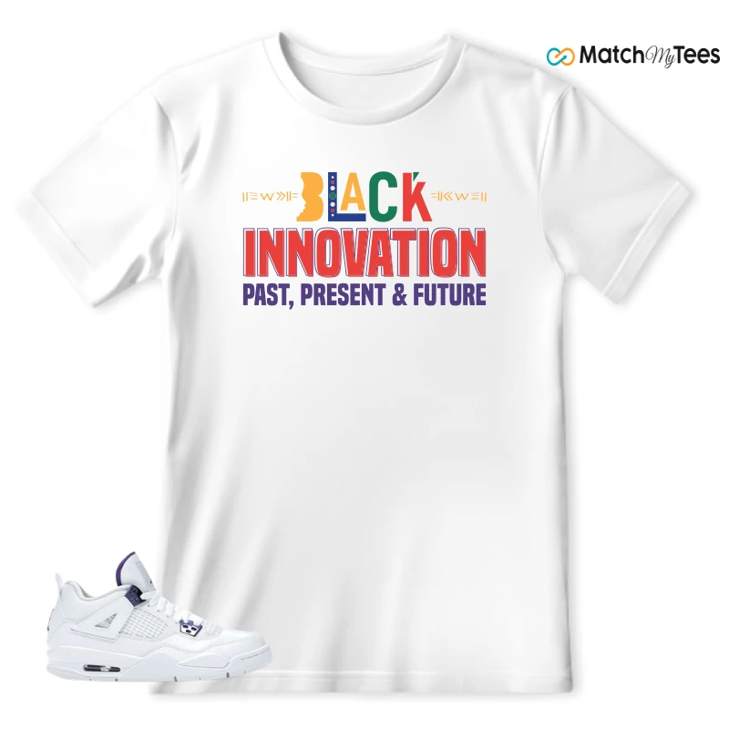 NIKE JORDAN 4 RETRO METALLIC PURPLE SNEAKER Matching Tees t-shirt