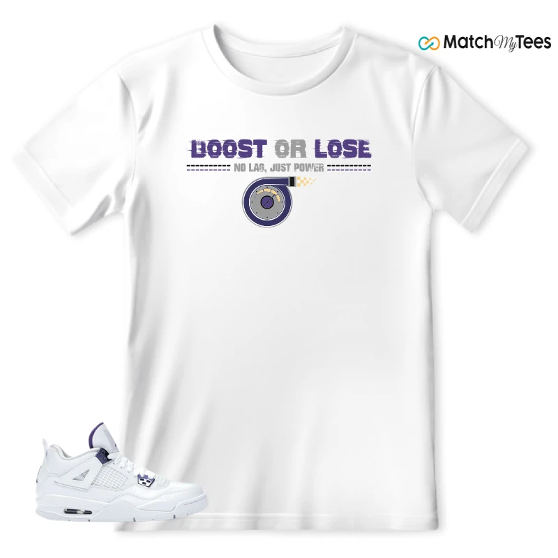 NIKE JORDAN 4 RETRO METALLIC PURPLE SNEAKER Matching Tees t-shirt