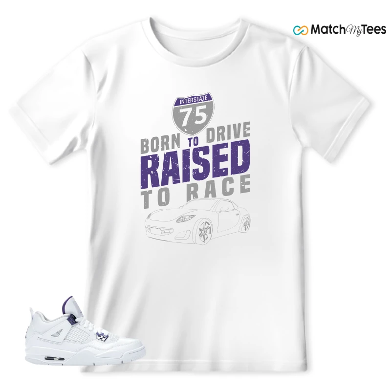 NIKE JORDAN 4 RETRO METALLIC PURPLE SNEAKER Matching Tees t-shirt