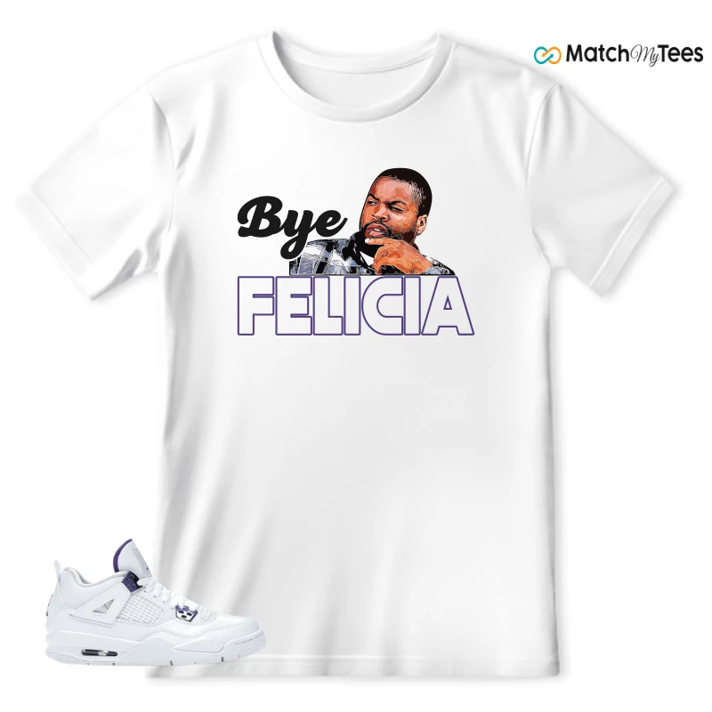 NIKE JORDAN 4 RETRO METALLIC PURPLE SNEAKER Matching Tees t-shirt