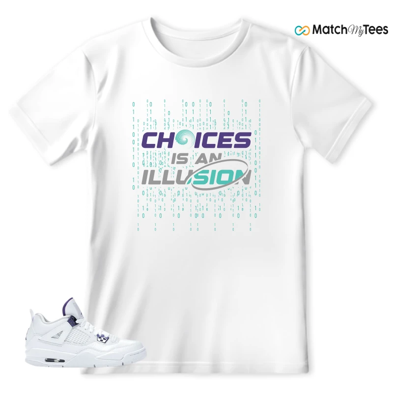 NIKE JORDAN 4 RETRO METALLIC PURPLE SNEAKER Matching Tees t-shirt