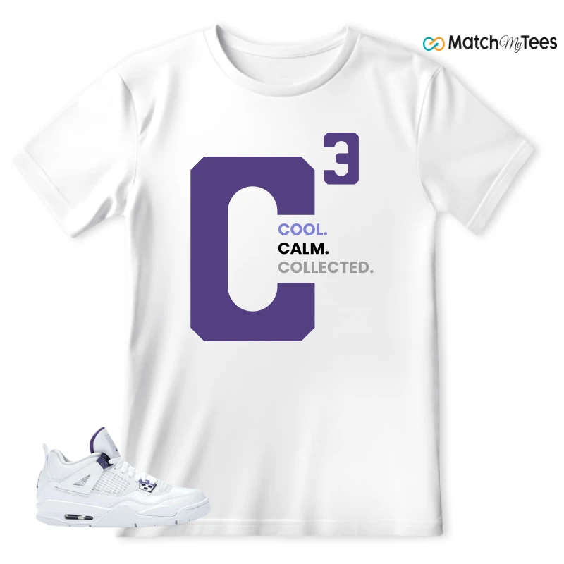 NIKE JORDAN 4 RETRO METALLIC PURPLE SNEAKER Matching Tees t-shirt