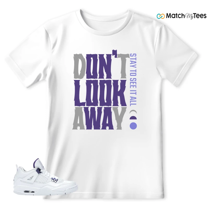 NIKE JORDAN 4 RETRO METALLIC PURPLE SNEAKER Matching Tees t-shirt