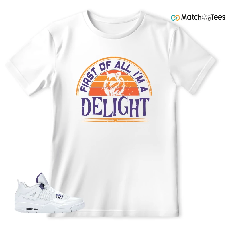 NIKE JORDAN 4 RETRO METALLIC PURPLE SNEAKER Matching Tees t-shirt