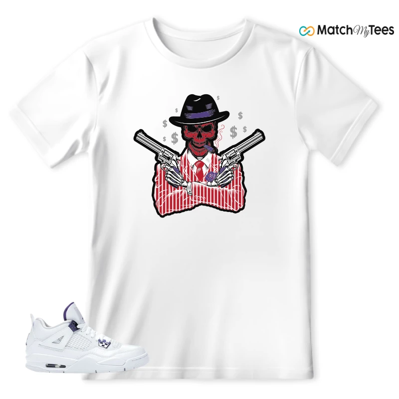 NIKE JORDAN 4 RETRO METALLIC PURPLE SNEAKER Matching Tees t-shirt