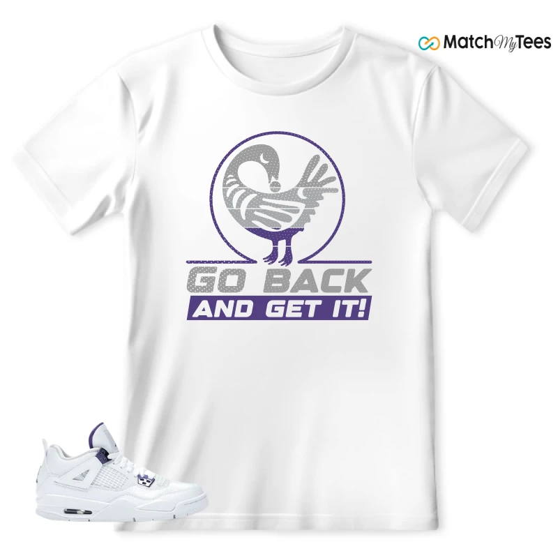 NIKE JORDAN 4 RETRO METALLIC PURPLE SNEAKER Matching Tees t-shirt