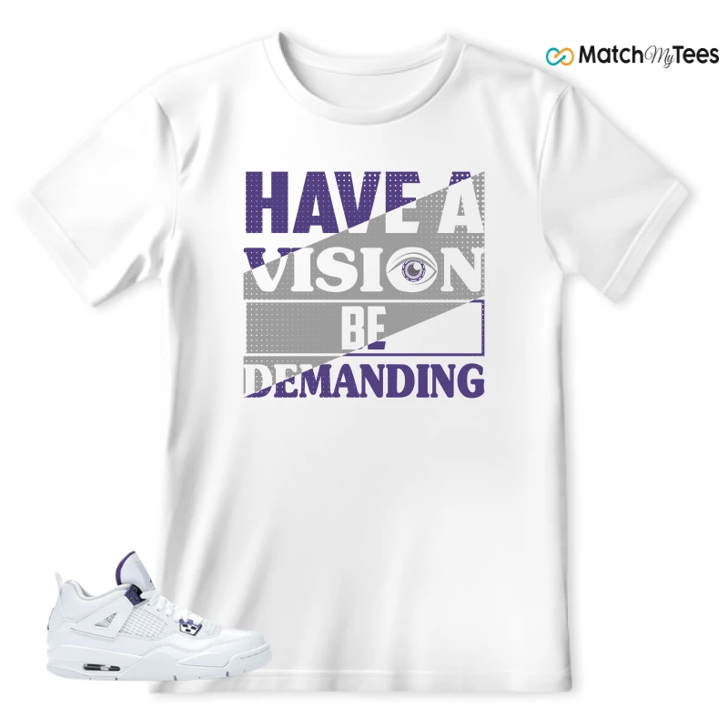NIKE JORDAN 4 RETRO METALLIC PURPLE SNEAKER Matching Tees t-shirt