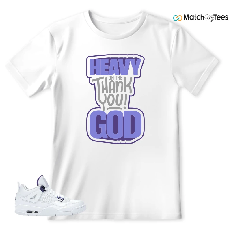 NIKE JORDAN 4 RETRO METALLIC PURPLE SNEAKER Matching Tees t-shirt