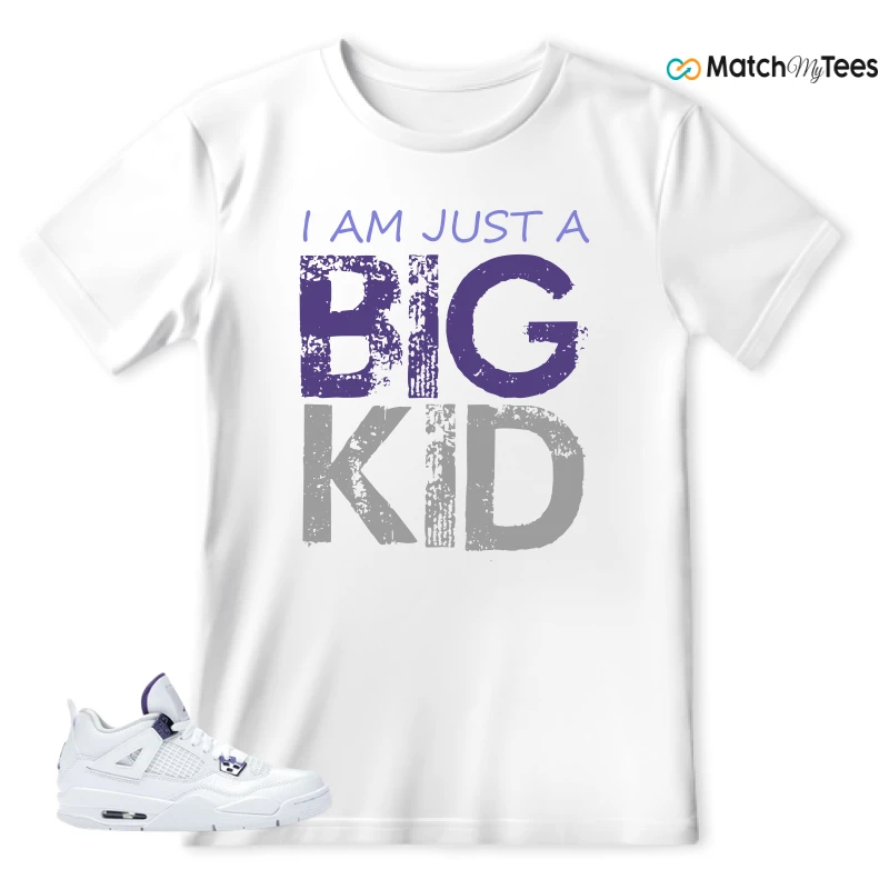 NIKE JORDAN 4 RETRO METALLIC PURPLE SNEAKER Matching Tees t-shirt