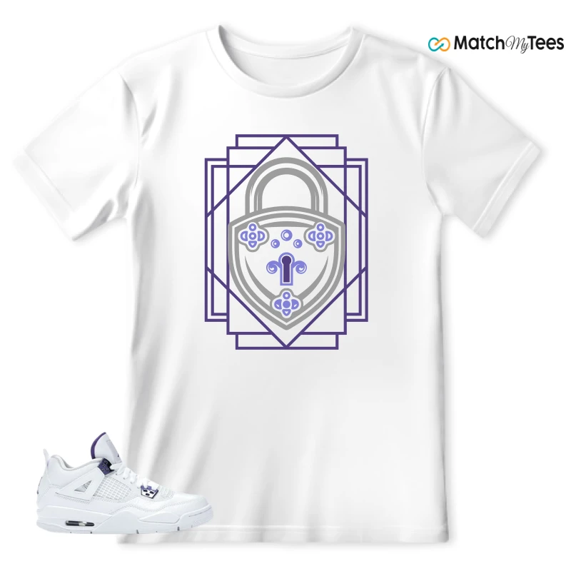 NIKE JORDAN 4 RETRO METALLIC PURPLE SNEAKER Matching Tees t-shirt