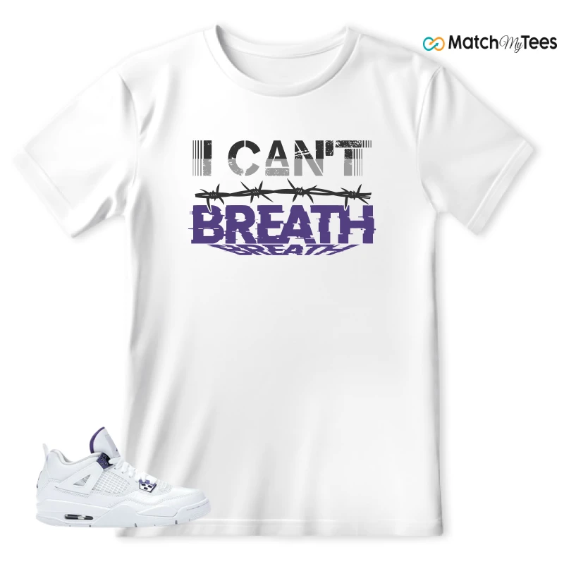 NIKE JORDAN 4 RETRO METALLIC PURPLE SNEAKER Matching Tees t-shirt