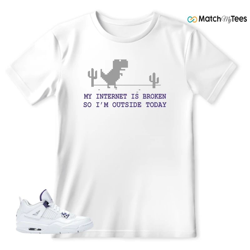 NIKE JORDAN 4 RETRO METALLIC PURPLE SNEAKER Matching Tees t-shirt