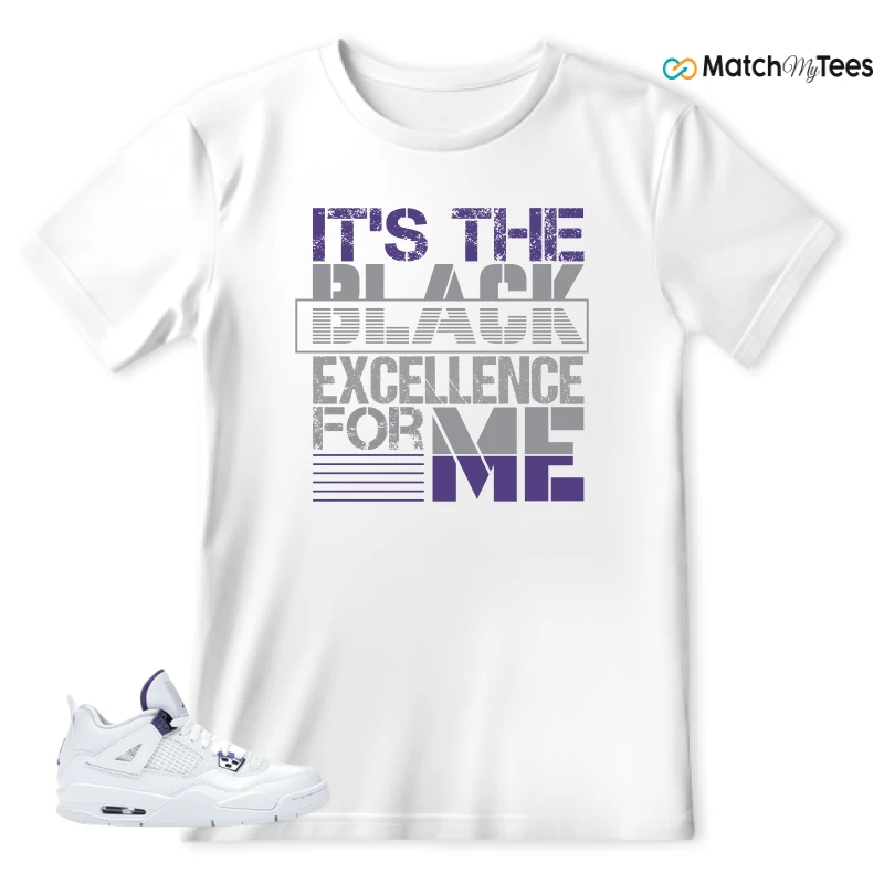 NIKE JORDAN 4 RETRO METALLIC PURPLE SNEAKER Matching Tees t-shirt