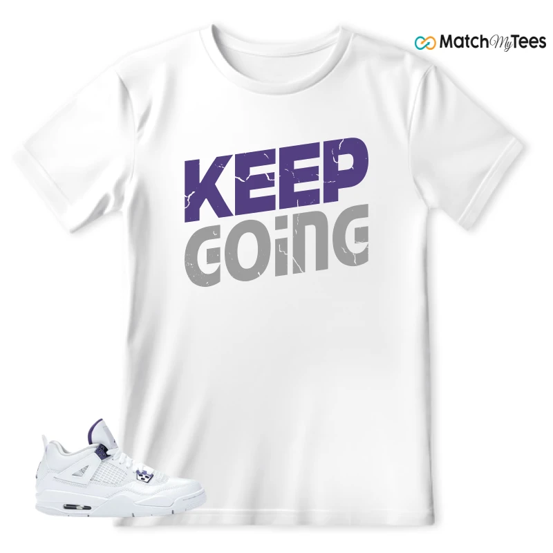 NIKE JORDAN 4 RETRO METALLIC PURPLE SNEAKER Matching Tees t-shirt