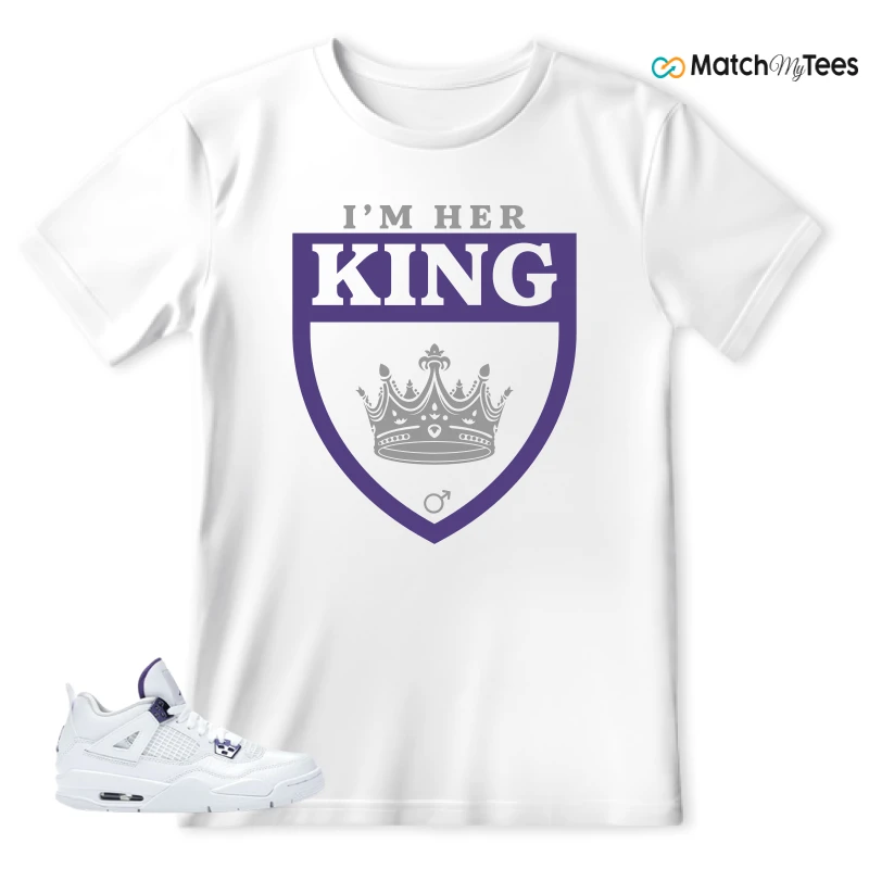 NIKE JORDAN 4 RETRO METALLIC PURPLE SNEAKER Matching Tees t-shirt