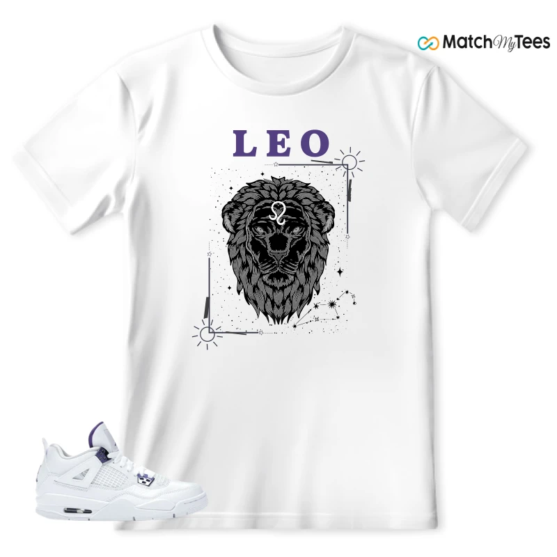 NIKE JORDAN 4 RETRO METALLIC PURPLE SNEAKER Matching Tees t-shirt