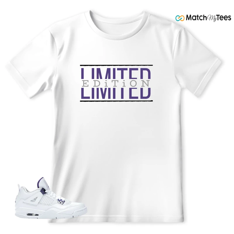 NIKE JORDAN 4 RETRO METALLIC PURPLE SNEAKER Matching Tees t-shirt
