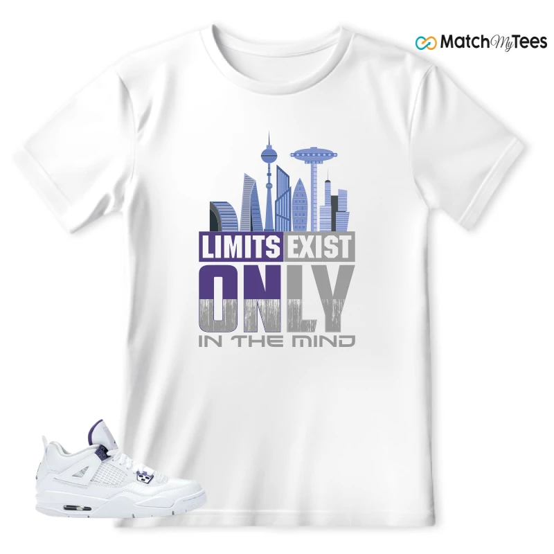 NIKE JORDAN 4 RETRO METALLIC PURPLE SNEAKER Matching Tees t-shirt