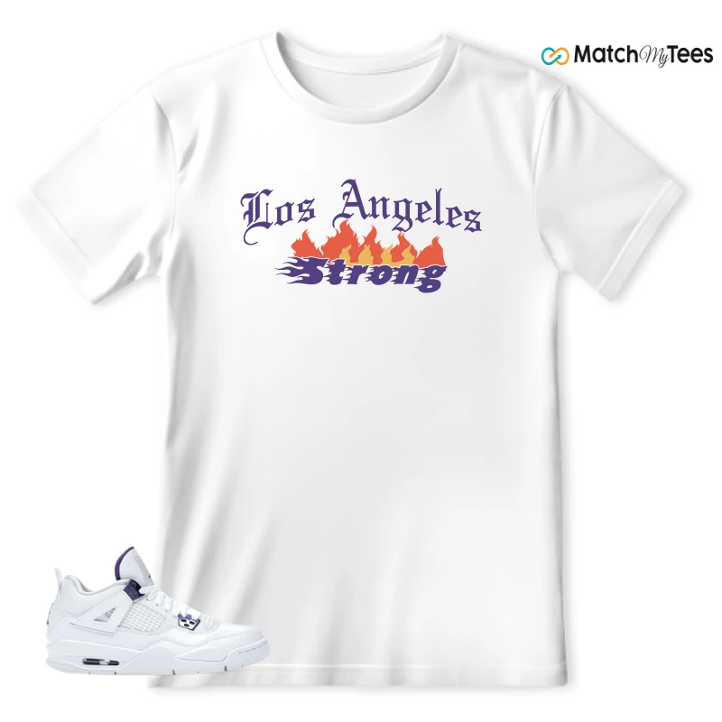 NIKE JORDAN 4 RETRO METALLIC PURPLE SNEAKER Matching Tees t-shirt