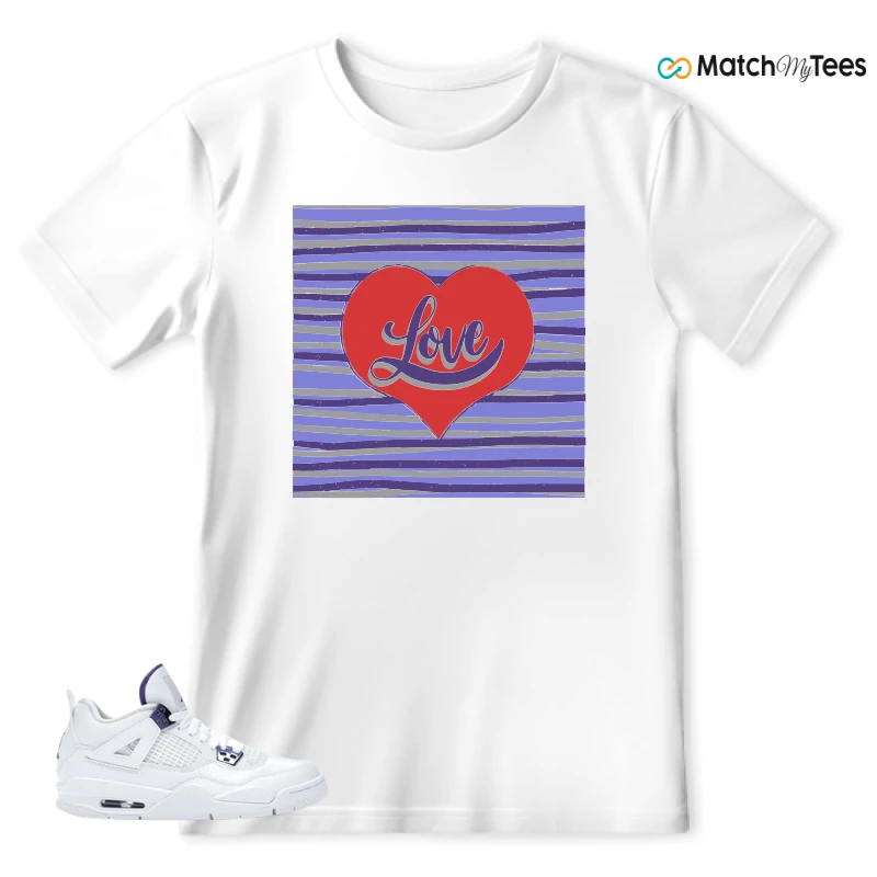 NIKE JORDAN 4 RETRO METALLIC PURPLE SNEAKER Matching Tees t-shirt