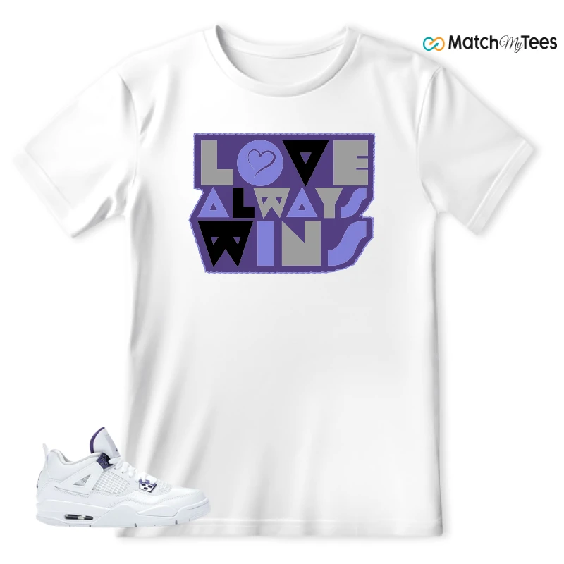 NIKE JORDAN 4 RETRO METALLIC PURPLE SNEAKER Matching Tees t-shirt
