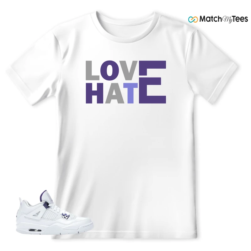 NIKE JORDAN 4 RETRO METALLIC PURPLE SNEAKER Matching Tees t-shirt